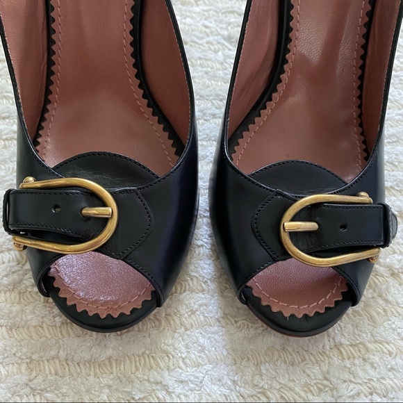 YSL black leather slingbacks - Picture 7 of 16